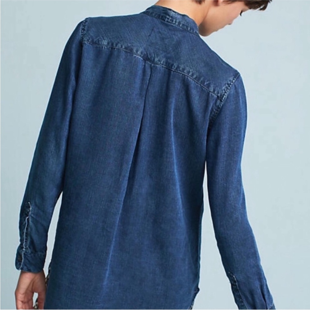 Rails Women's Denim Blue Tie-Front Top - Picture 3 of 6